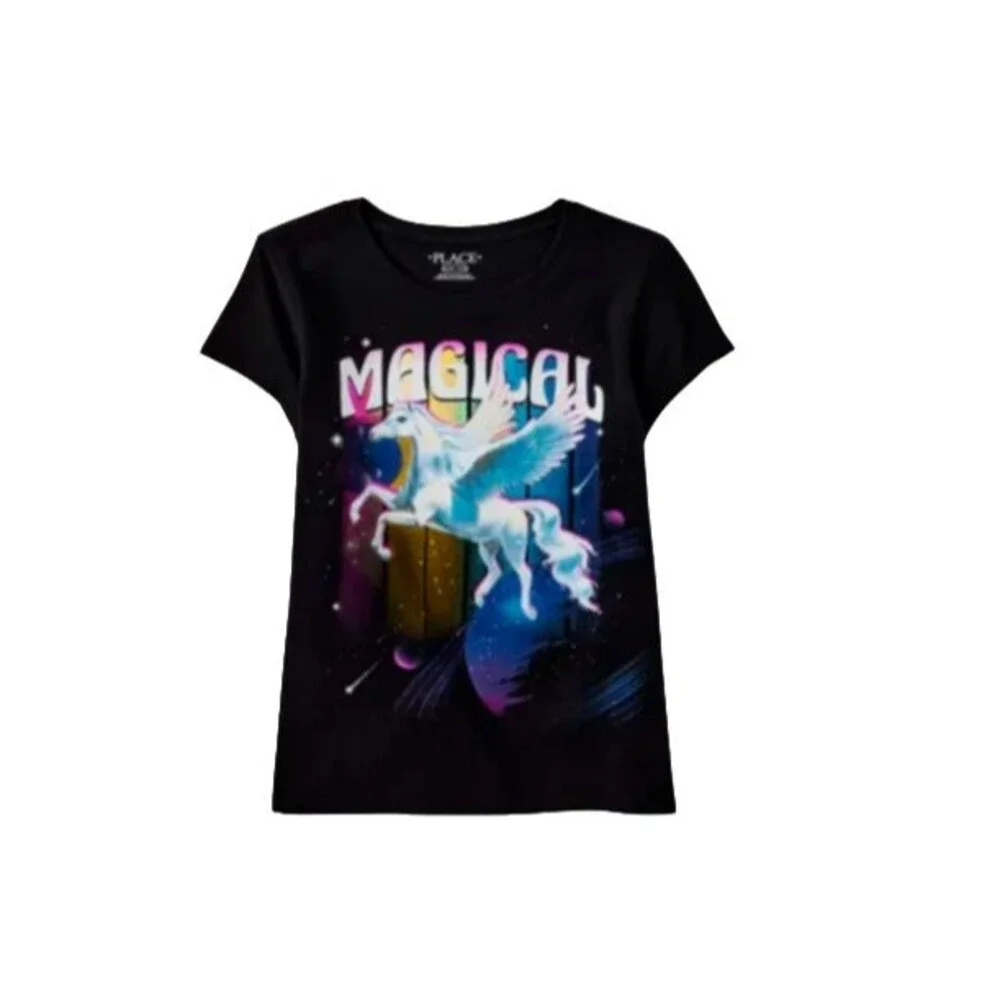 Girl's Large 10/12 T-Shirt Unicorn Magical Short Sleeve Childrens Place
